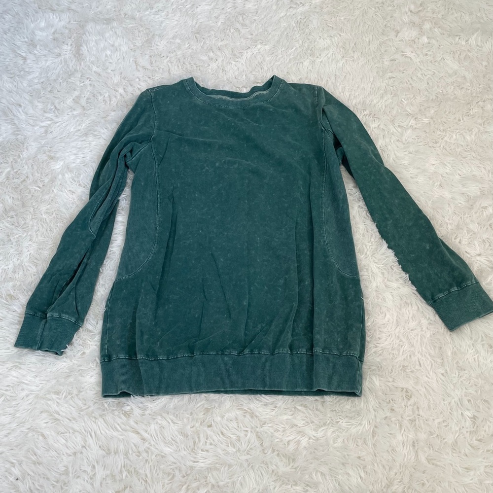 Dark teal tye dyish pull over